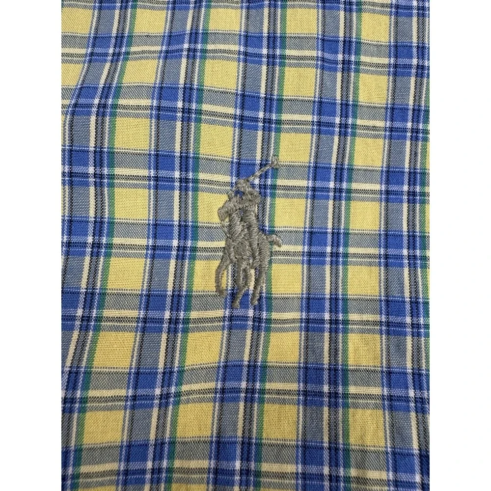 Polo Ralph Lauren Blake Mens‎ Long Sleeve Button Down Sz L Large Yellow Blue